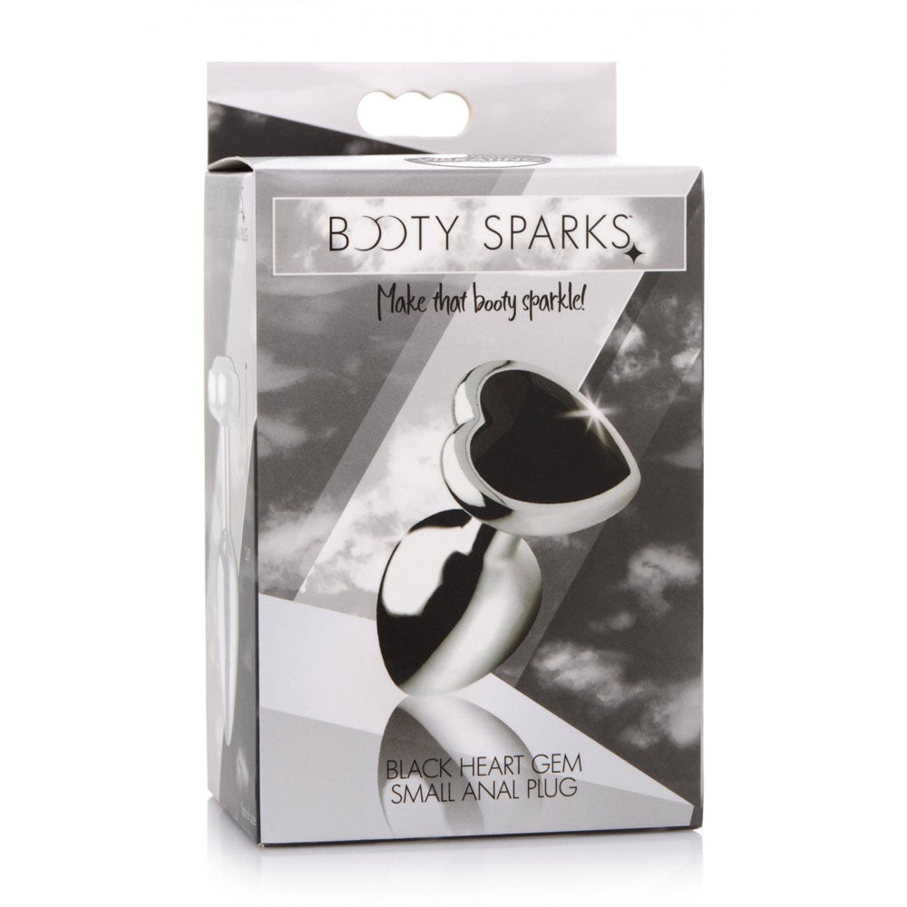 Black Heart Jeweled Metal Butt Plug - Booty Sparks
