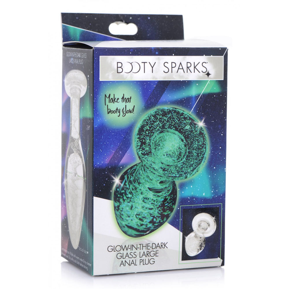 Luminous Glass Butt Plug - Booty Sparks Glow-in-the-Dark