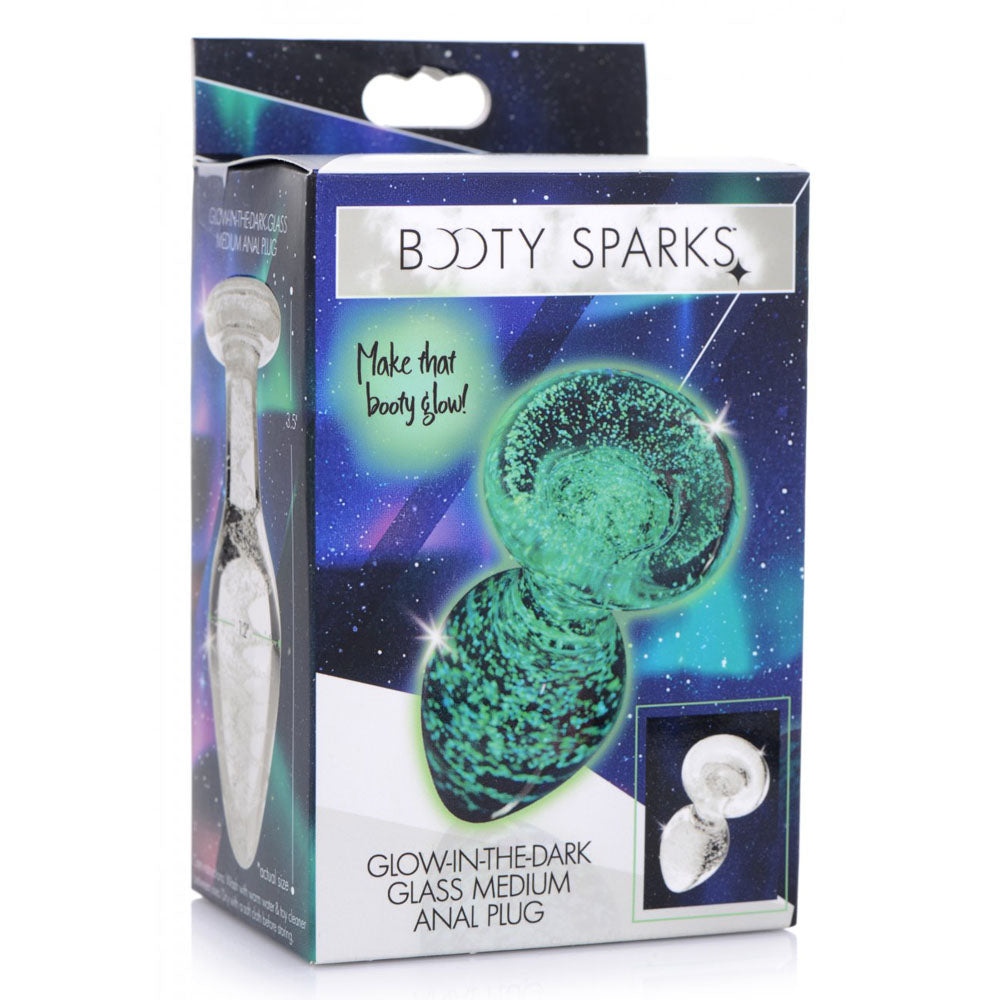Luminous Glass Butt Plug - Booty Sparks Glow-in-the-Dark