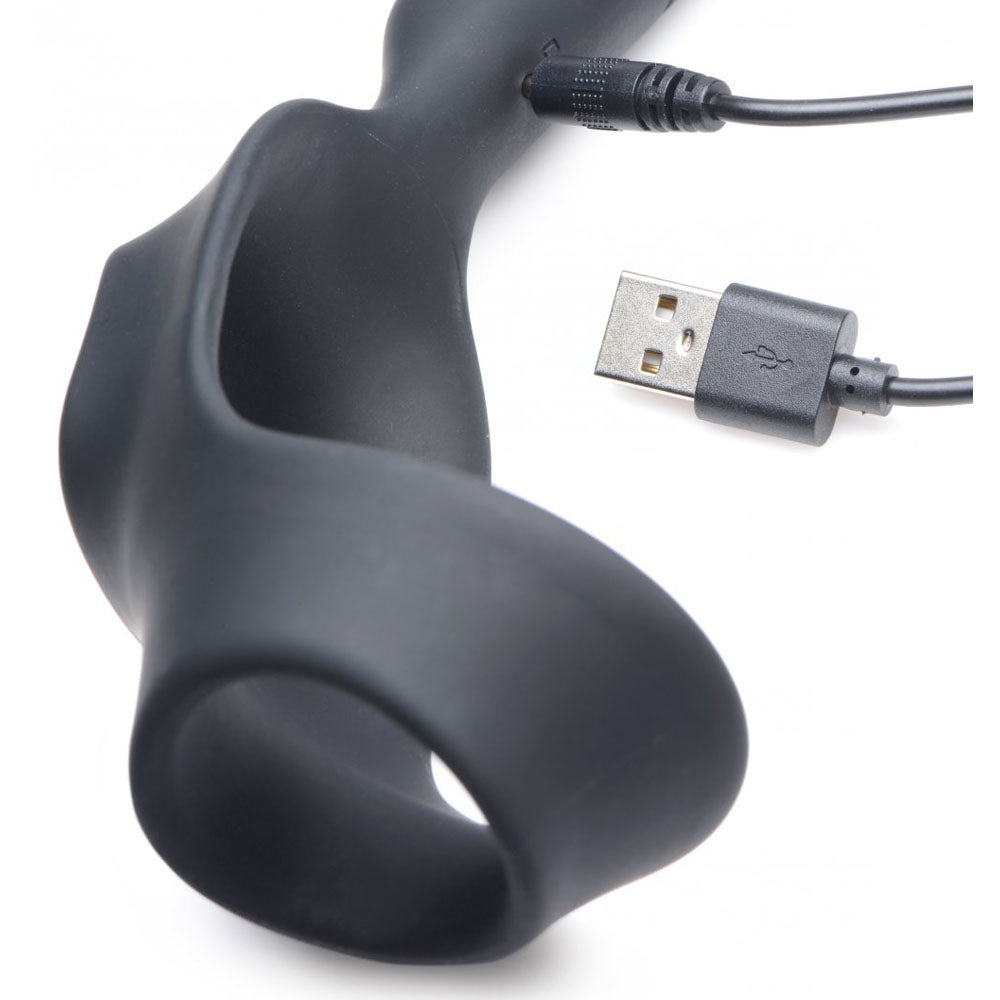 Prostate Massager With Remote & Cock Ring - Alpha-Pro P-Bomb