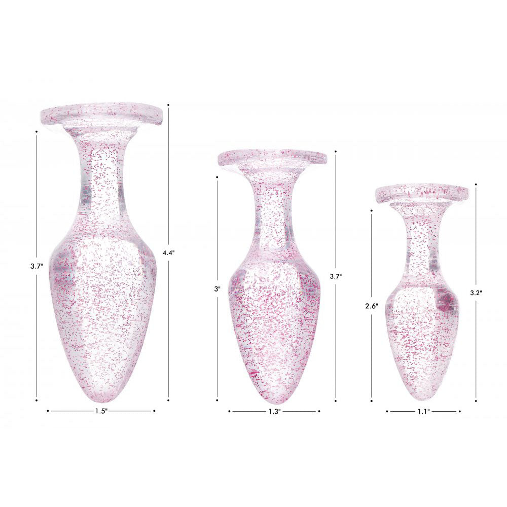 Acrylic Butt Plug Set Collection - Booty Sparks Glitter Gem