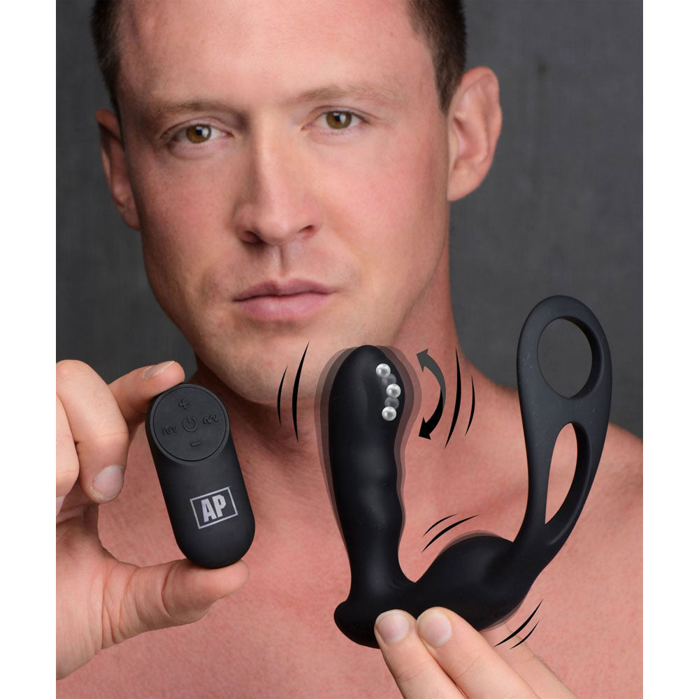 Milking Prostate Massager With Cock Ring - Alpha-Pro P-Strap