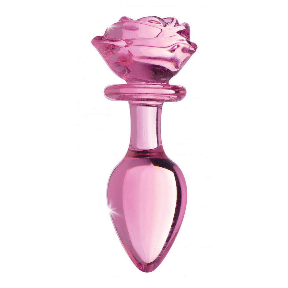 Pink Rose Glass Butt Plug - Booty Sparks