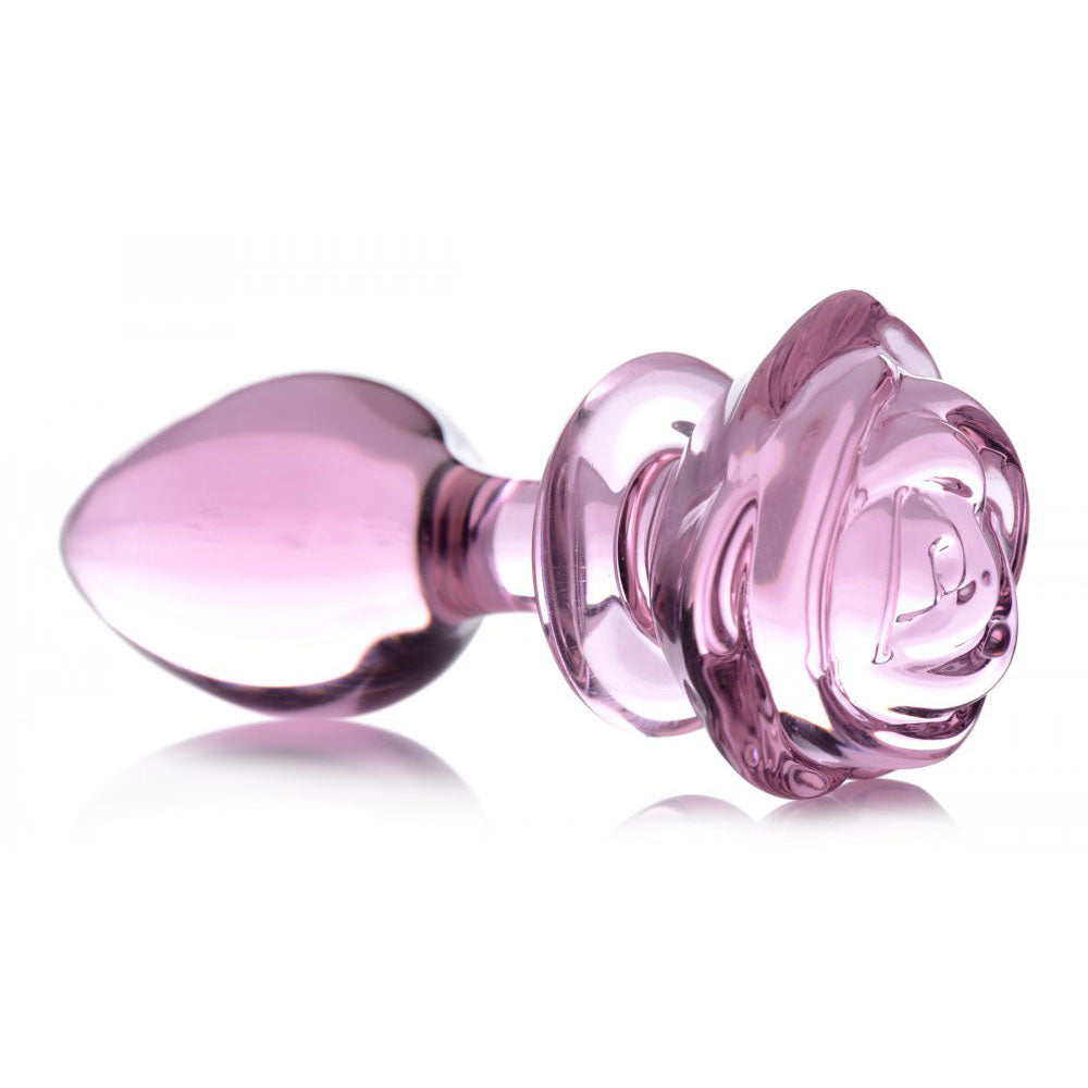 Pink Rose Glass Butt Plug - Booty Sparks