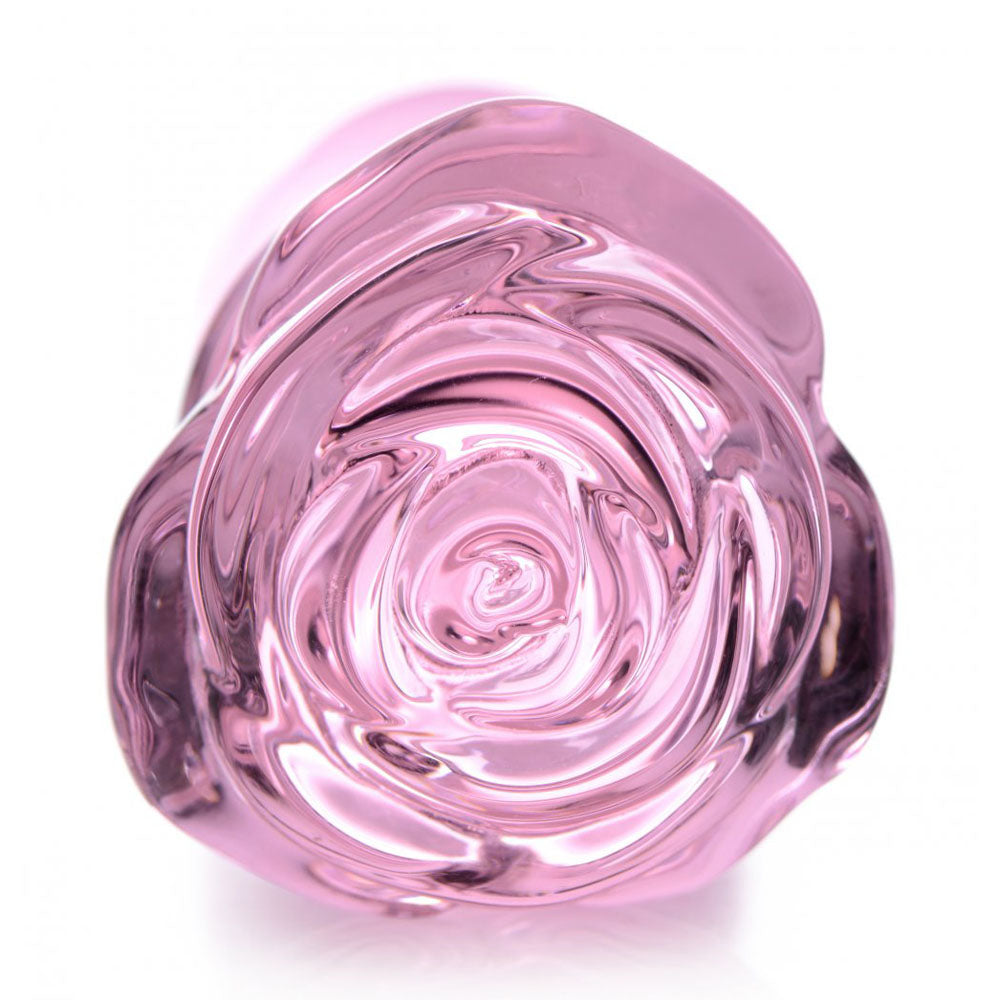 Pink Rose Glass Butt Plug - Booty Sparks