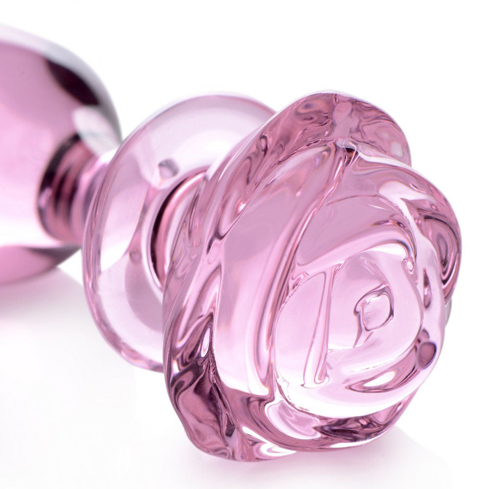 Pink Rose Glass Butt Plug - Booty Sparks