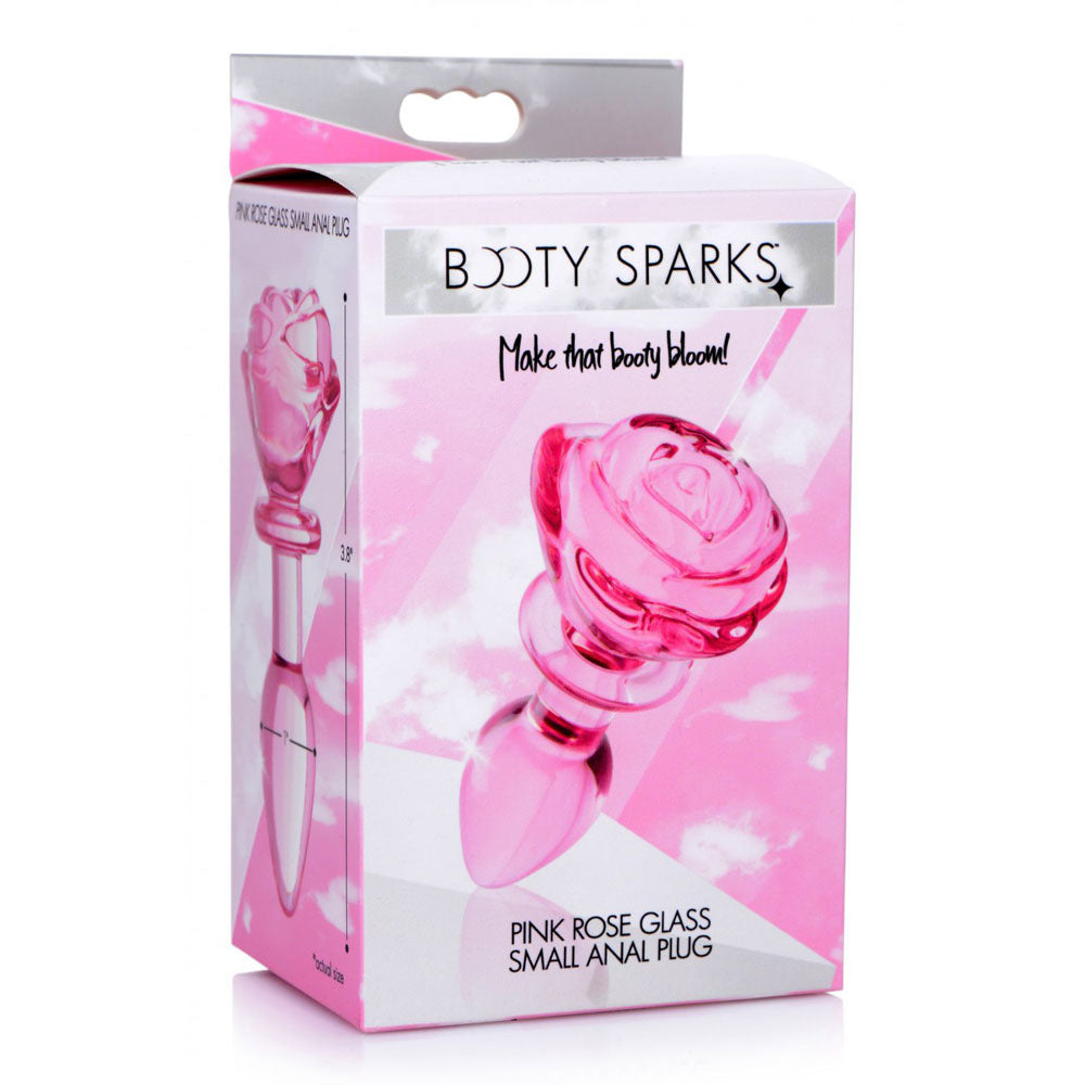 Pink Rose Glass Butt Plug - Booty Sparks