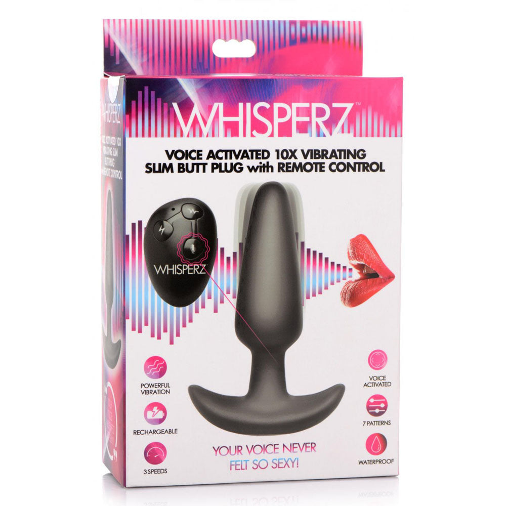 Slim Voice Activated Silicone Butt Plug & Remote - Whisperz