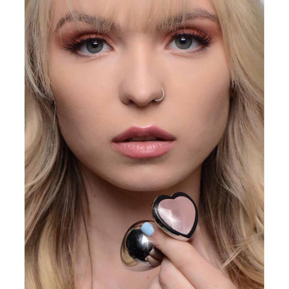 Quartz Heart Gem Metal Butt Plug - Booty Sparks