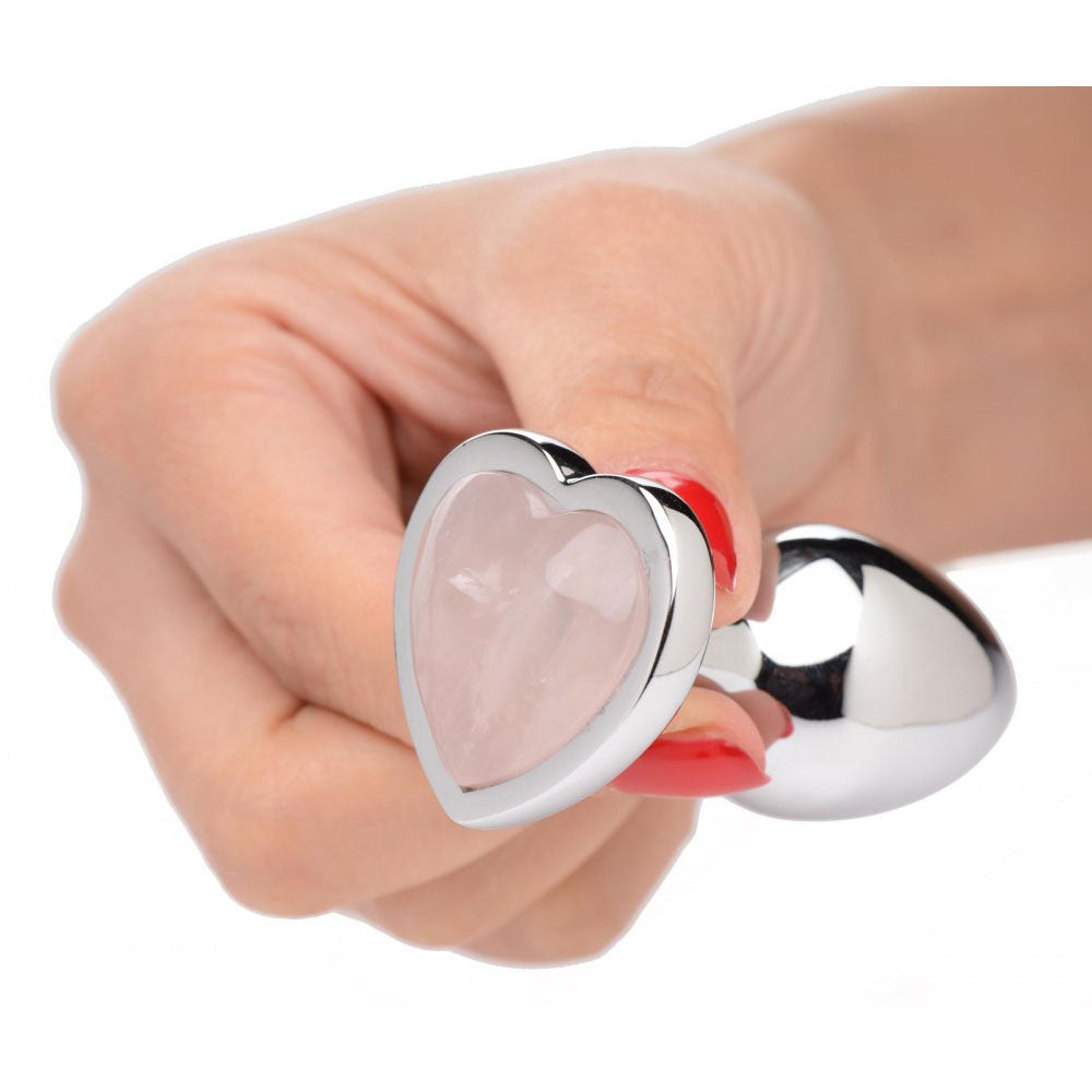 Quartz Heart Gem Metal Butt Plug - Booty Sparks