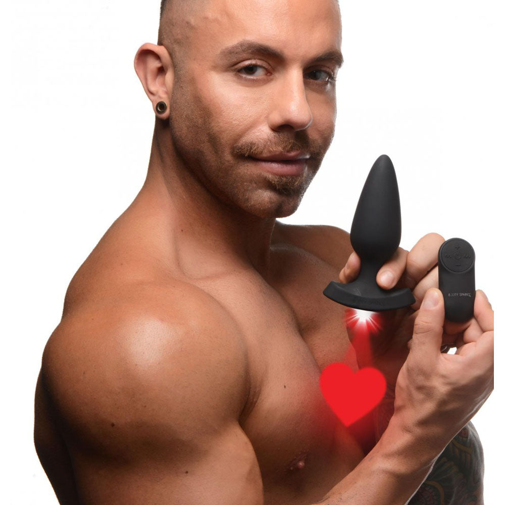 Laser Heart Silicone Butt Plug & Remote - Booty Sparks
