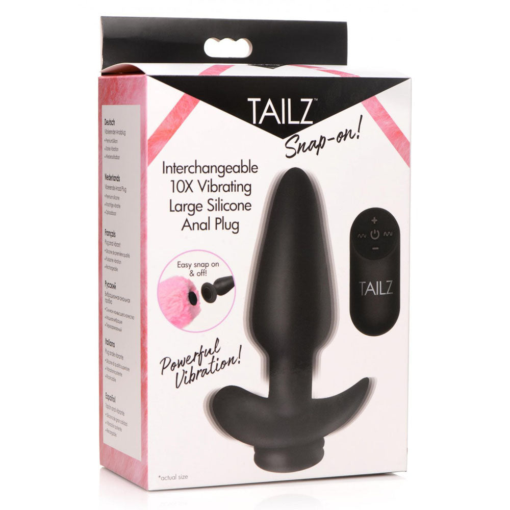 Snap-On Black Fox Tail Butt Plug & Remote - Tailz Roleplay