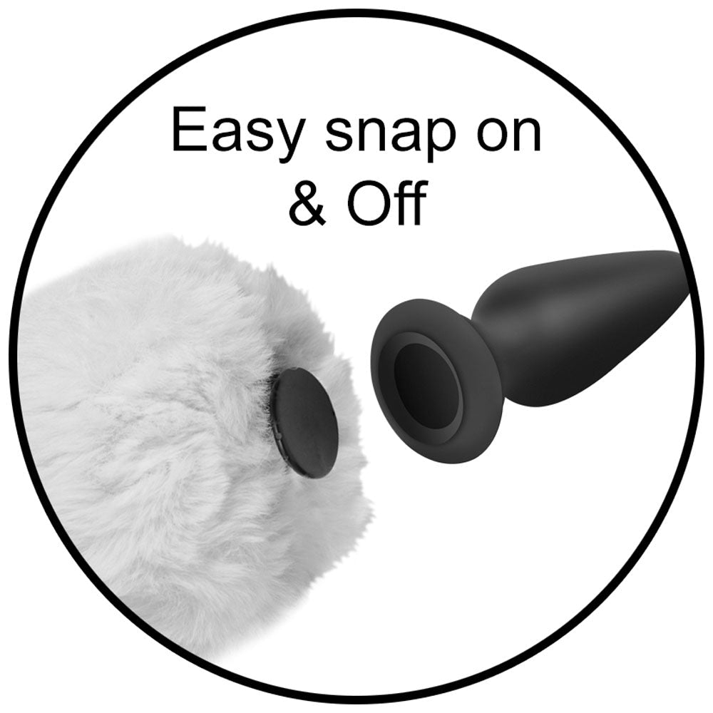 Interchangeable White Bunny Tail Butt Plug - Tailz Roleplay