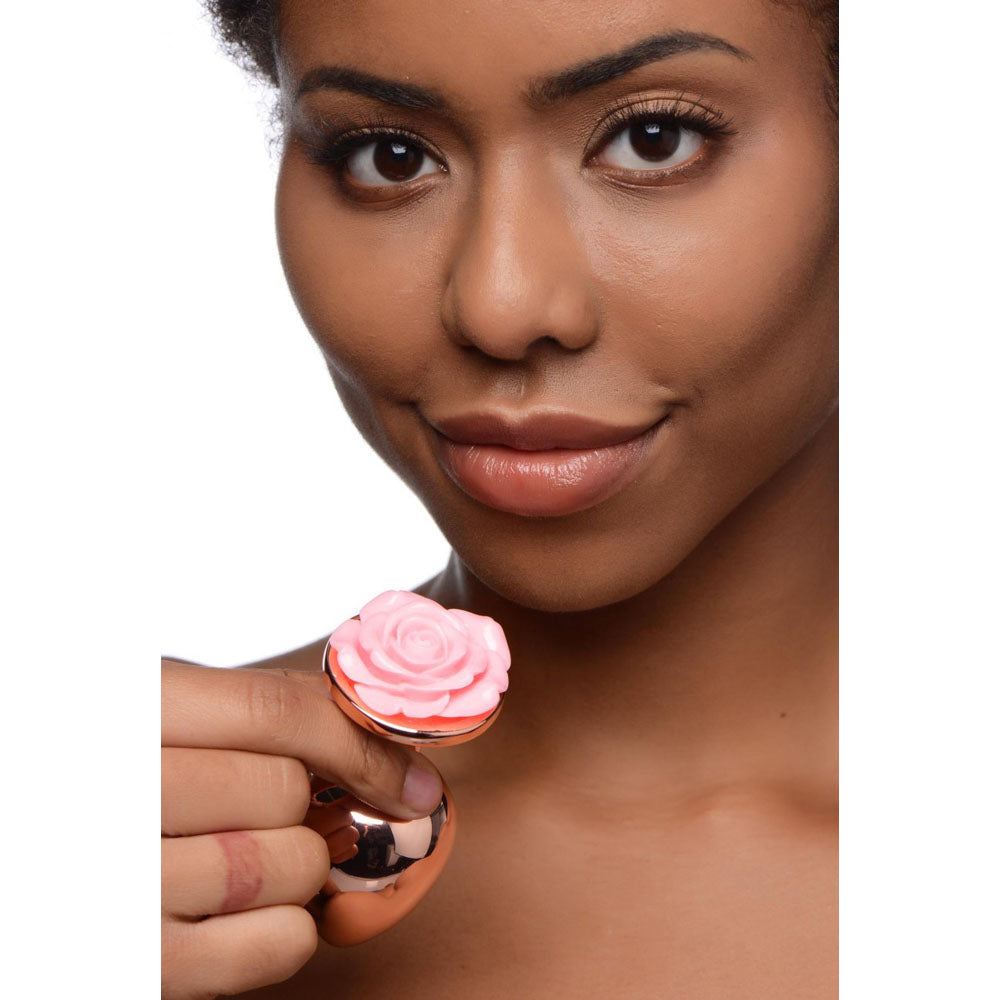 Pink Rose Metal Butt Plug - Booty Sparks