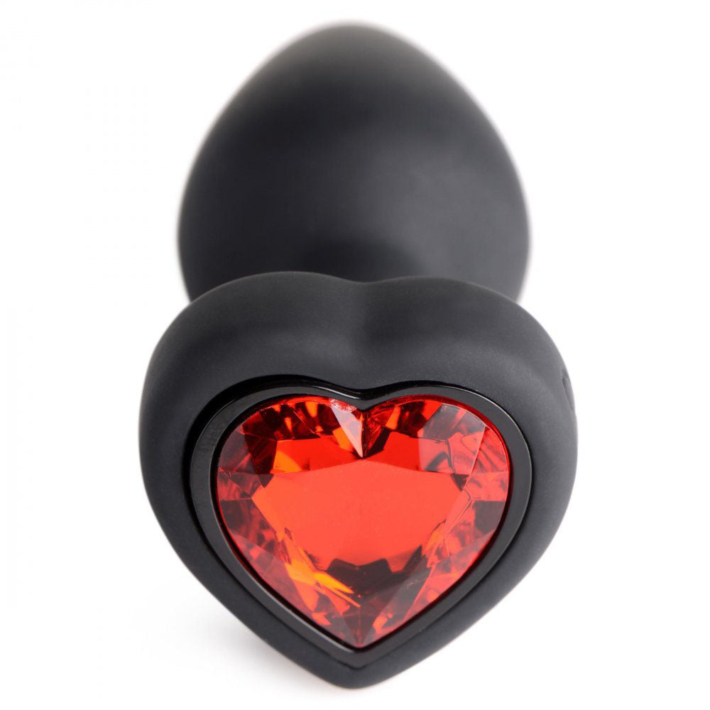 Red Heart Jeweled Butt Plug & Remote - Booty Sparks