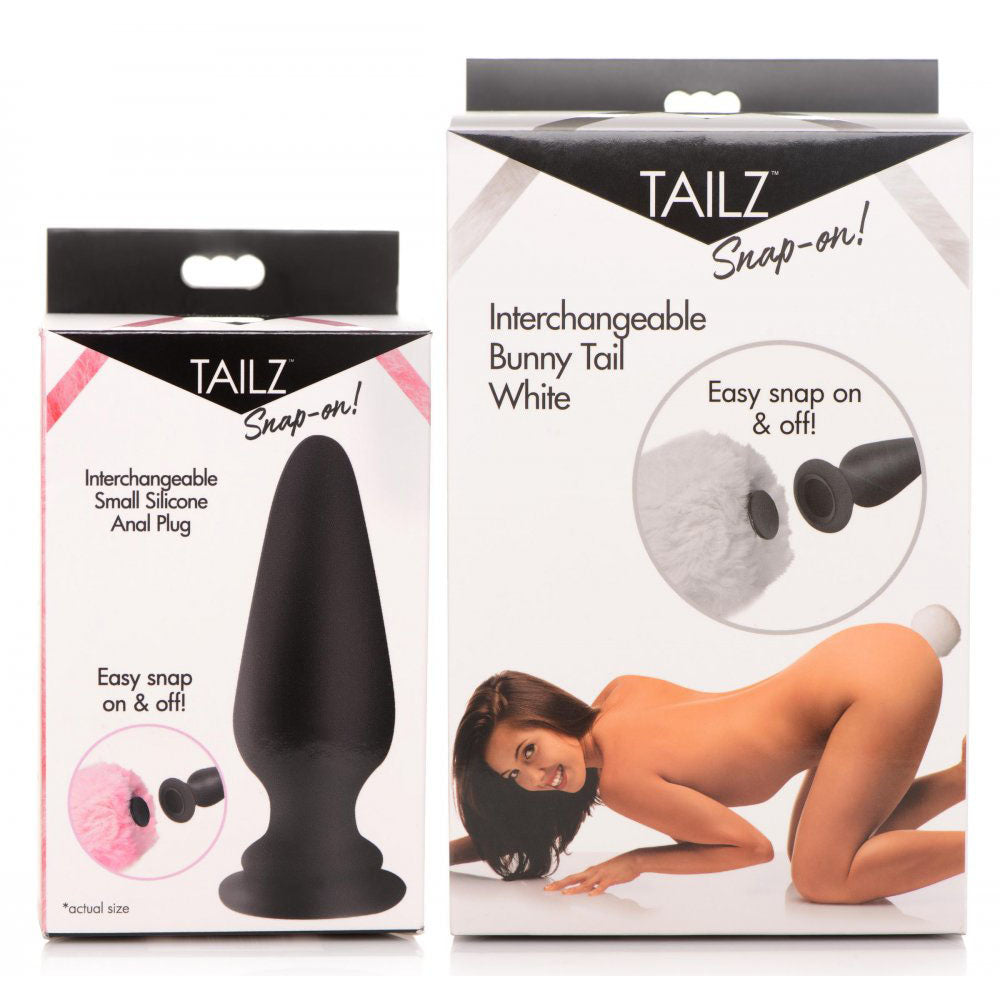 Interchangeable White Bunny Tail Butt Plug - Tailz Roleplay