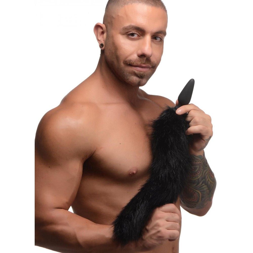 Interchangeable Black Fox Tail Butt Plug - Tailz Roleplay