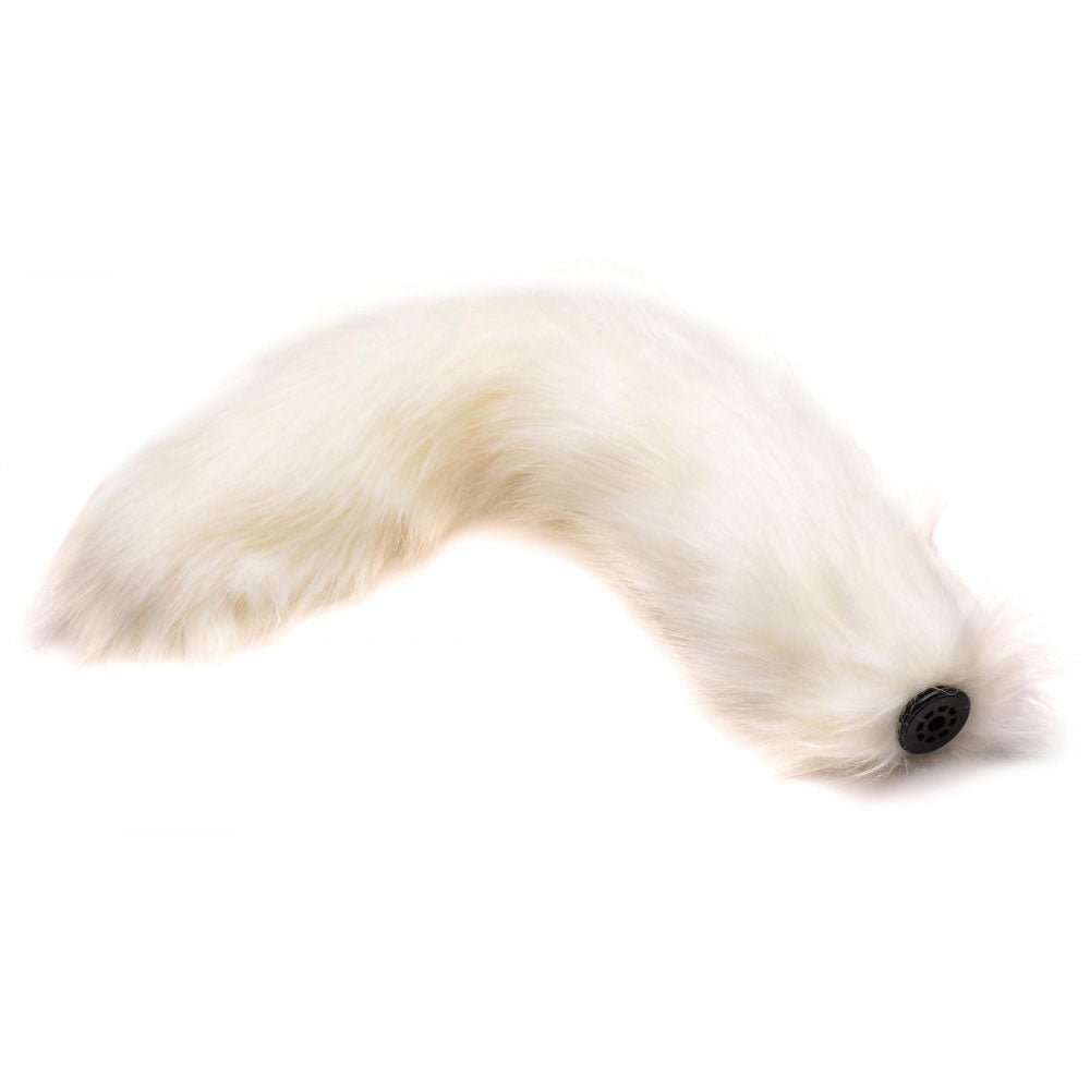 Snap-On White Fox Tail Butt Plug & Remote - Tailz Roleplay