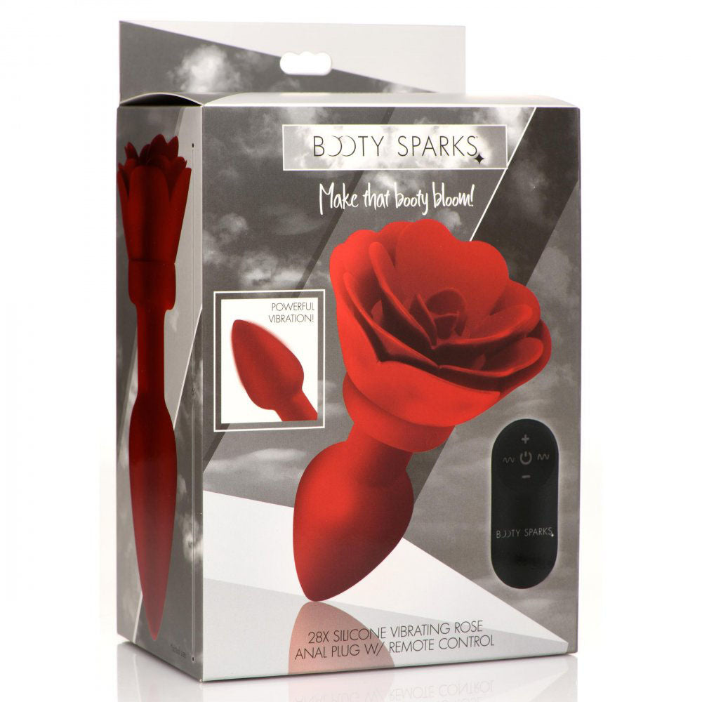 Silicone Rose Butt Plug & Remote - Booty Sparks