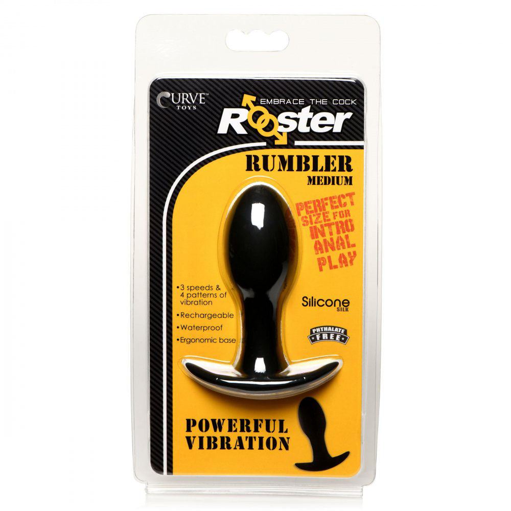 Rumbler Silicone Butt Plug With Vibration - Rooster