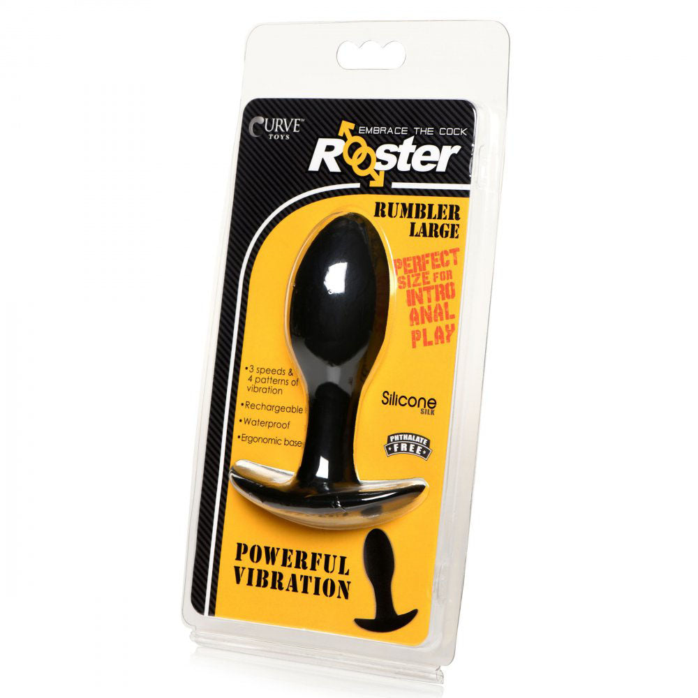 Rumbler Silicone Butt Plug With Vibration - Rooster
